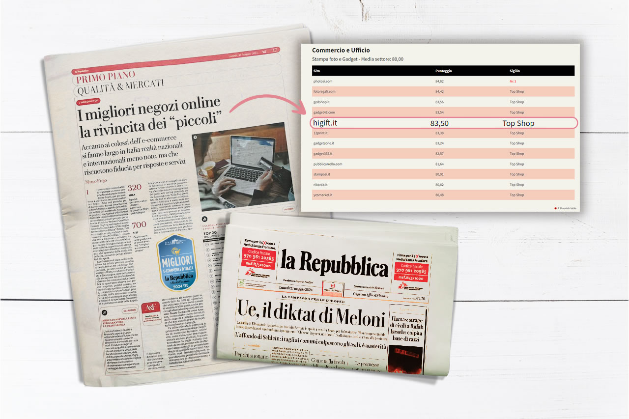 HiGift miglior ecommerce d'Italia