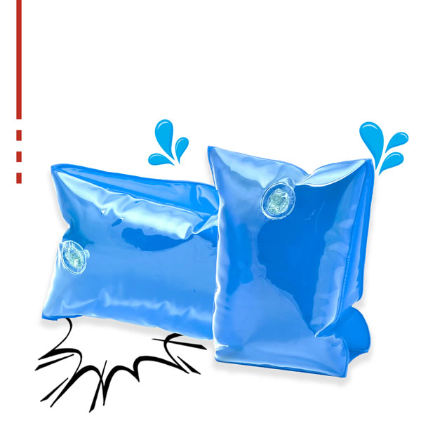 Fai divertire i tuoi bimbi in acqua in totale sicurezza con SANVI i braccioli gonfiabili, disponili in diversi colori e personalizzabili con il tuo logo!⁠