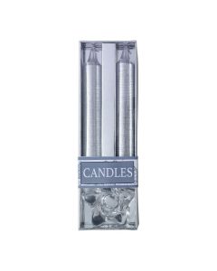 ALEXIA - Kit candele glitterate natalizie, supporto di vetro 