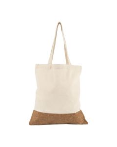 DALIA - Shopping bag in cotone con base in sughero 