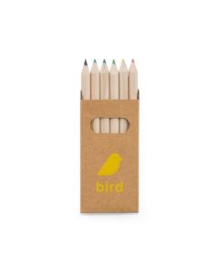 BIRD - Scatola con 6 matite colorate