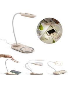 OZZEL - Lampada da tavolo con caricatore wireless integrato (Fast, 10W)