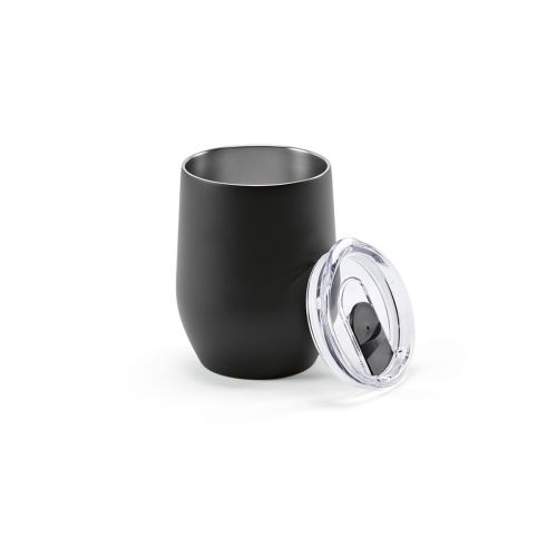 TIGRIS - Tazza da viaggio 320ml in rSS. Doppia parete con coperchio