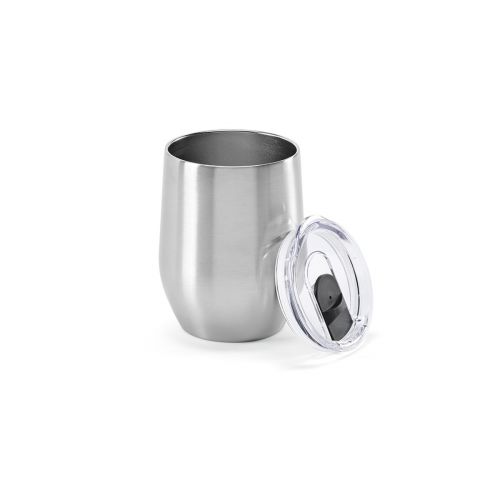 TIGRIS - Tazza da viaggio 320ml in rSS. Doppia parete con coperchio