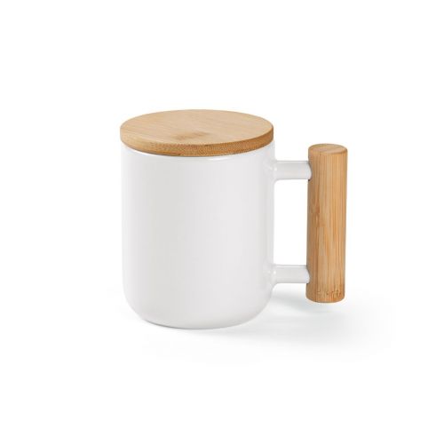 DOURO - Tazza 380ml in ceramica con coperchio e manico in bambù