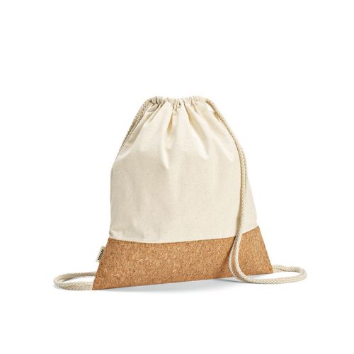 ORIZABA - Borsa con coulisse in cotone riciclato 180 gsm e sughero