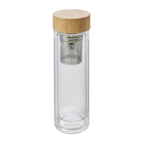VICENTE - Thermos in vetro a doppia parete, capacità 420 ml 
