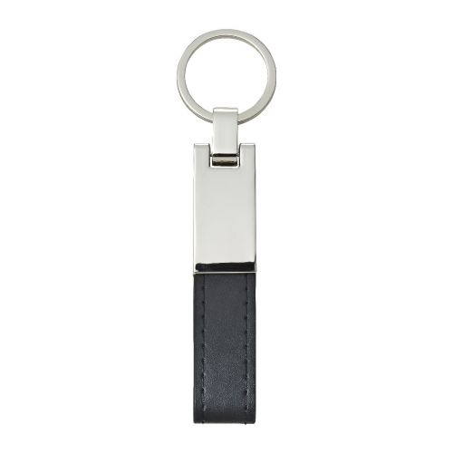KEON - Portachiavi in acciaio con anello in PU 