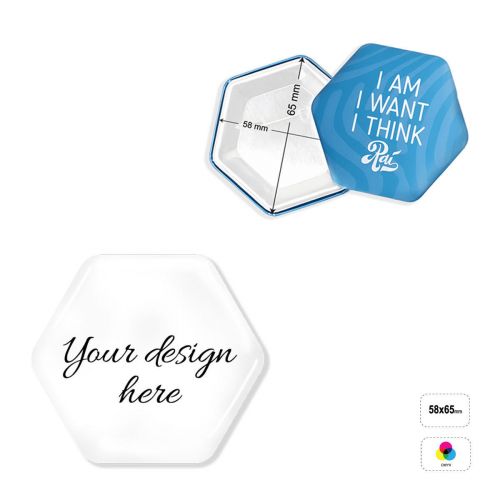 PIN HEXAGON 65 - spilla esagonale