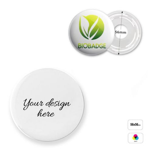 PIN BIO ROUND 56 - spilla rotonda biodgradabile