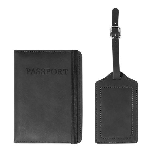 TWINPASS - Set porta passaporto e etichetta bagaglio in rpu