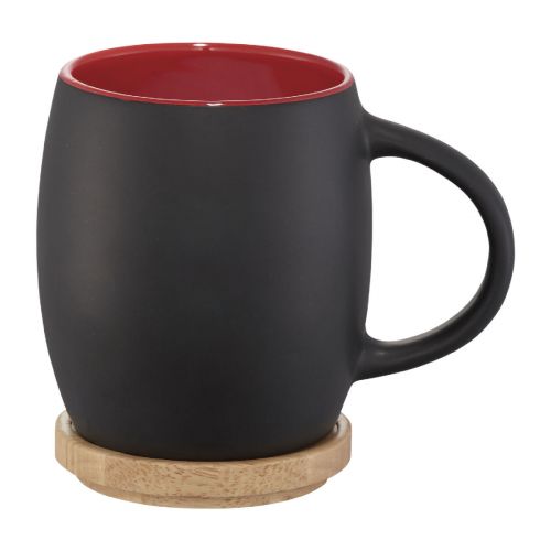 HEART - Tazza in ceramica con coperchio in legno da 400 ml