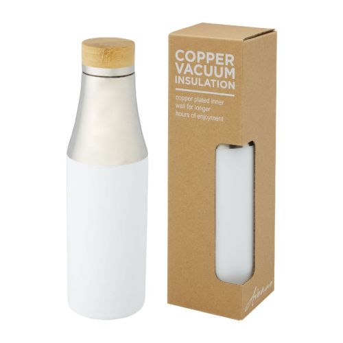HULAN - Borraccia termica in acciaio inossidabile con isolamento sottovuoto in rame e coperchio in bambù da 540 ml 