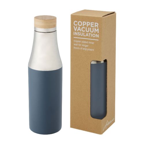 HULAN - Borraccia termica in acciaio inossidabile con isolamento sottovuoto in rame e coperchio in bambù da 540 ml 