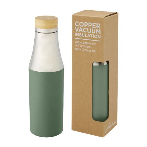 HULAN - Borraccia termica in acciaio inossidabile con isolamento sottovuoto in rame e coperchio in bambù da 540 ml 