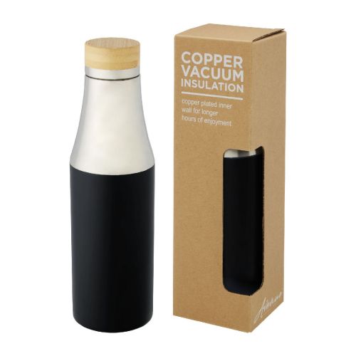 HULAN - Borraccia termica in acciaio inossidabile con isolamento sottovuoto in rame e coperchio in bambù da 540 ml 