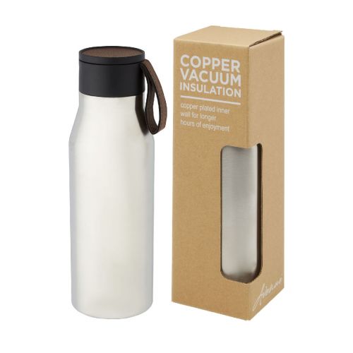 LJUNGAN - Borraccia in acciaio inossidabile da 500 ml con isolamento sottovuoto in rame, coperchio e cinturino in finta pelle 