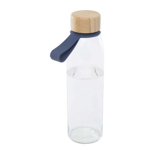 PORTO - Borraccia in vetro da 500 ml con manico in silicone e coperchio in bambù 