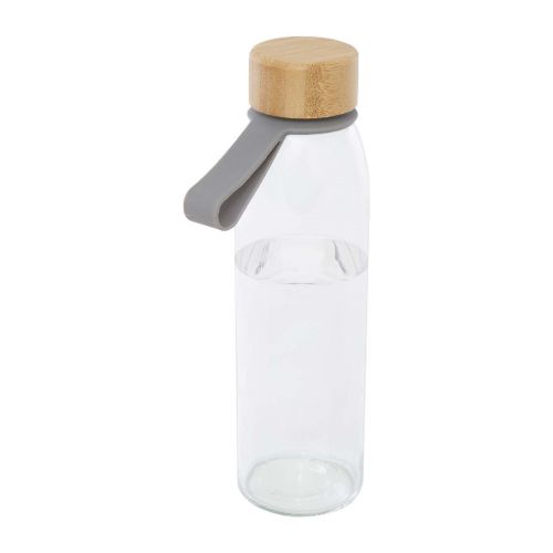 PORTO - Borraccia in vetro da 500 ml con manico in silicone e coperchio in bambù 