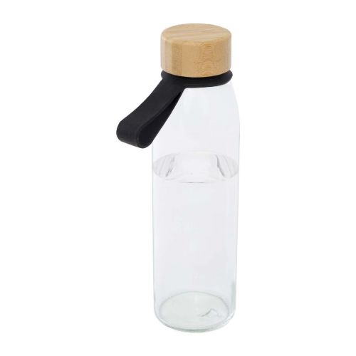 PORTO - Borraccia in vetro da 500 ml con manico in silicone e coperchio in bambù 