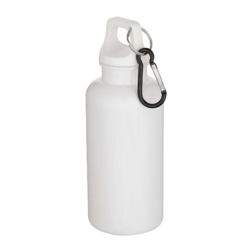 OREGON - Borraccia in plastica riciclata RCS in tinta unita da 400 ml con moschettone 