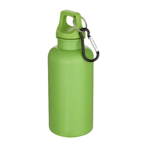 OREGON - Borraccia in plastica riciclata RCS in tinta unita da 400 ml con moschettone 
