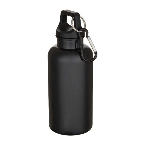 OREGON - Borraccia in plastica riciclata RCS in tinta unita da 400 ml con moschettone 