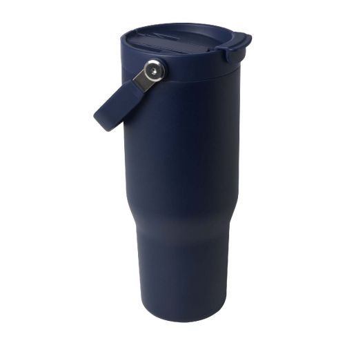 STEELCUP 900 - Bicchiere termico da 900 ml in acciaio inossidabile riciclato certificato RCS con sottovuoto in rame e coperchio a doppia fun