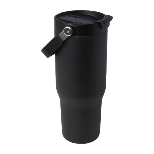 STEELCUP 900 - Bicchiere termico da 900 ml in acciaio inossidabile riciclato certificato RCS con sottovuoto in rame e coperchio a doppia fun