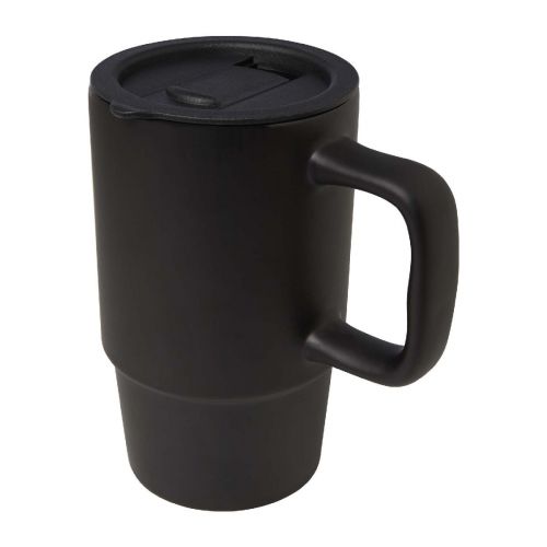 CARTER - Tazza in ceramica da 450 ml con coperchio in plastica 