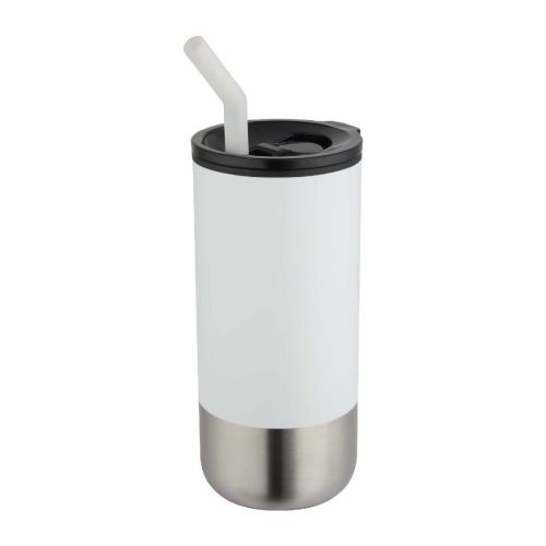 GRAYSON - Bicchiere termico in materiale certificato RCS con cannuccia da 480 ml