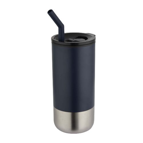 GRAYSON - Bicchiere termico in materiale certificato RCS con cannuccia da 480 ml