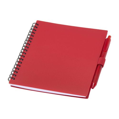 NIOVE - Set di blocco note con copertina morbida in plastica riciclata e penna a sfera 