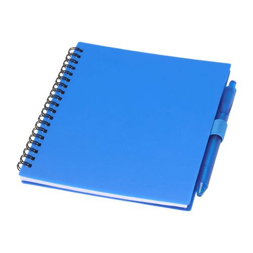 NIOVE - Set di blocco note con copertina morbida in plastica riciclata e penna a sfera 