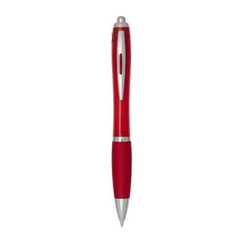 NASH - Penna a sfera in plastica riciclata certificata RCS con fusto e impugnatura colorati 
