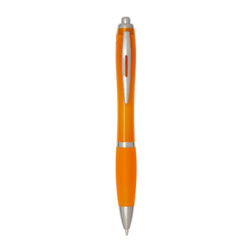 NASH - Penna a sfera in plastica riciclata certificata RCS con fusto e impugnatura colorati 