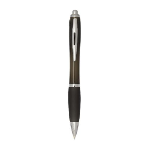 NASH - Penna a sfera in plastica riciclata certificata RCS con fusto e impugnatura colorati 