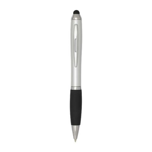 NASH - Penna a sfera con pennino plastica riciclata RCS con fusto colorato e impugnatura di colore nero 
