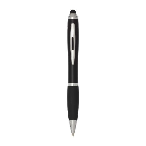 NASH - Penna a sfera con pennino in plastica riciclata RCS con fusto colorato e impugnatura di colore nero 