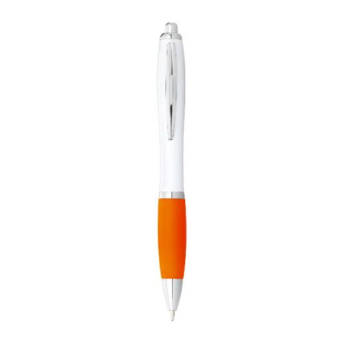 NASH - Penna a sfera con fusto bianco e impugnatura colorata 