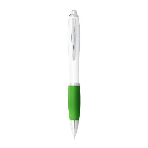 NASH - Penna a sfera con fusto bianco e impugnatura colorata 