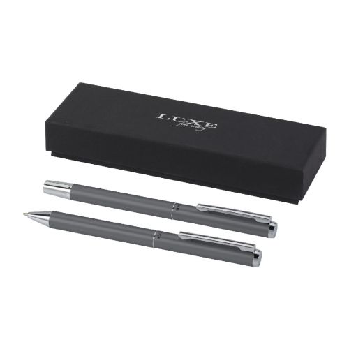 LUCETTO - Set regalo con penna a sfera e penna roller in alluminio riciclato 
