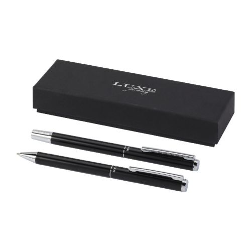 LUCETTO - Set regalo con penna a sfera e penna roller in alluminio riciclato 