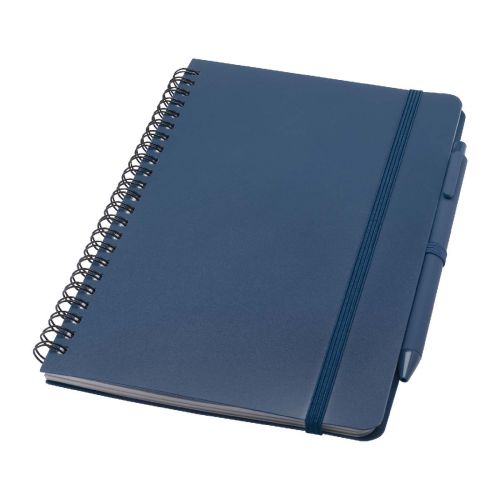 THALAASA INCHI - Blocco note formato A5 con copertina rigida in plastica recuperata in prossimità degli oceani e penna a sfera Thalaasa (inchi