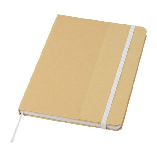 NELIDA - Blocco note formato A5 con copertina rigida di cartone riciclato 