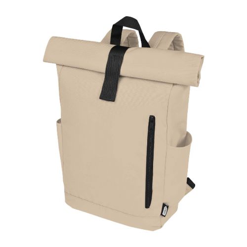 BYRON - Zaino con chiusura arrotolabile per portatile da 15,6" in PET riciclato certificato GRS 18L