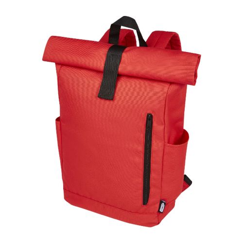 BYRON - Zaino con chiusura arrotolabile per portatile da 15,6" in PET riciclato certificato GRS 18L