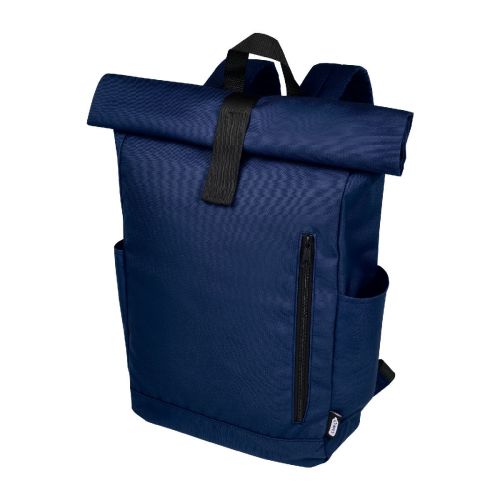 BYRON - Zaino con chiusura arrotolabile per portatile da 15,6" in PET riciclato certificato GRS 18L