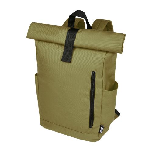BYRON - Zaino con chiusura arrotolabile per portatile da 15,6" in PET riciclato certificato GRS 18L