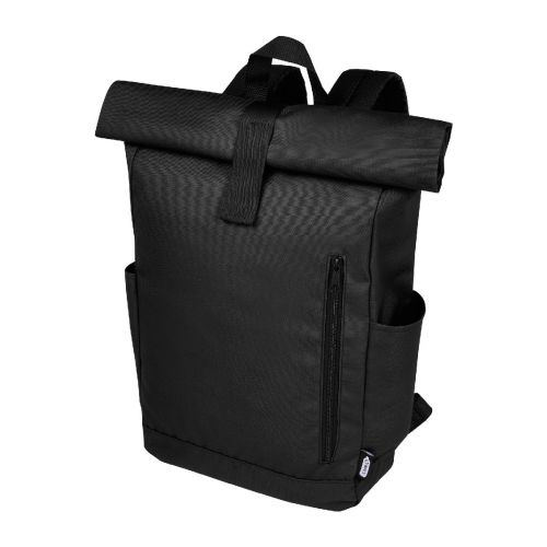 BYRON - Zaino con chiusura arrotolabile per portatile da 15,6" in PET riciclato certificato GRS 18L